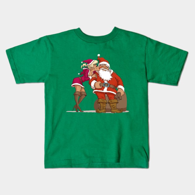 A Christmas Kiss Kids T-Shirt by dreamland